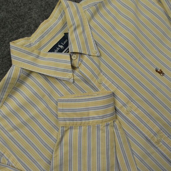 Ralph Lauren Other - Ralph Lauren Shirt Mens Extra Extra Large XXL Yellow Blue Striped Classic Fit